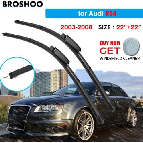 Car Wiper Blade For Audi RS4 22"+22" 2003-2008 Auto Windscreen Windshield Wipers Blades Window Wash Fit Slider Arm