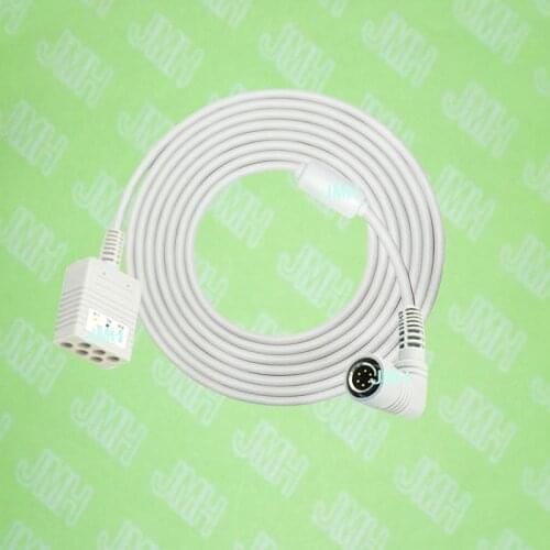 Compatible with 6pin Colin BP88/BP306 ECG Machine the 5/3 lead trunk cable ,IEC or AHA