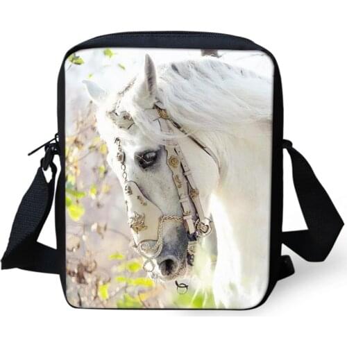 Womens Messenger Bags Beautiful Horses Prints Pattern Girls Cross Body Bags Cartoon Animal Fashion Mini Flaps Purse Bag