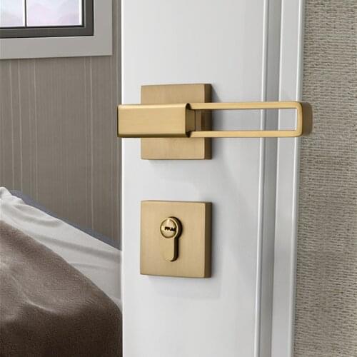 Light Luxury Zinc Alloy Safety Silent Door Locks Household Hotel Door Handle Lock Hardware Accessories Mechanical Lockset