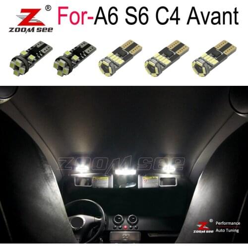 19pc LED License plate lamp + LED bulb interior dome light kit for Audi A6 S6 C4 Avant Wagon (1994-1997)