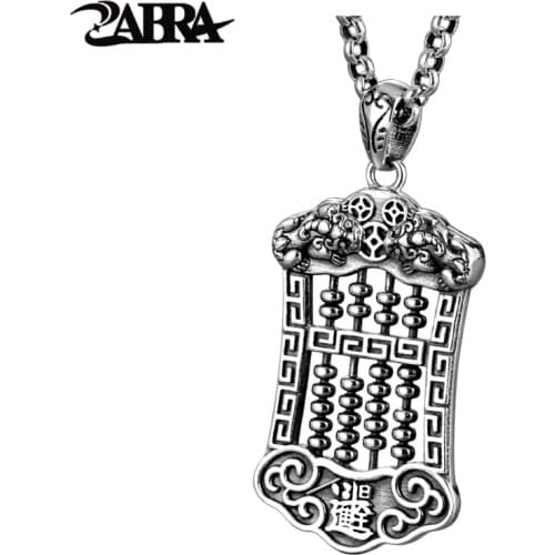 ZABRA 925 Sterling Silver Brave Troops Abacus Pendants For Unisex Two Sizes Trendy Child Birthday Vintage Party Necklace Jewelry