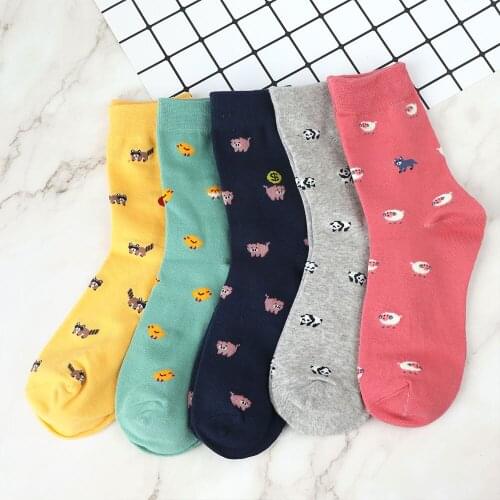 Lady Cartoon Cotton Socks Casual Small Spring and Autumn Socks 1 Pair