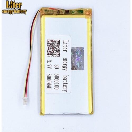 1.0MM 3pin connector 5060100 high capacity tablet pc Li-polymer battery 3.7V 5000mAh Li-po battery