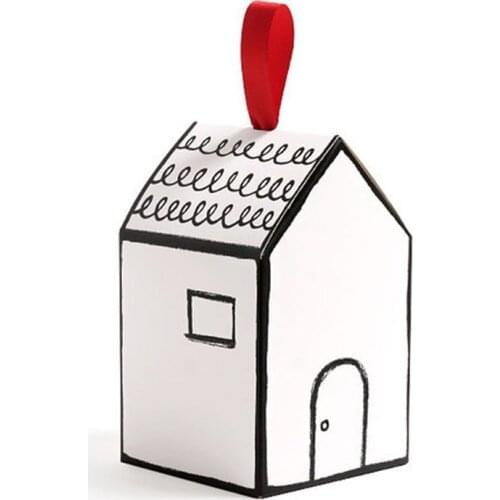 10pcs/lot Beautiful House Shape Wedding Decoration Candy box With Red Ribbon Baby Shower Birthday Party Favor Cookies Gift Box