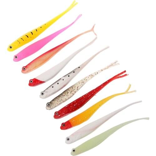 10x Soft Fishing Lure Artificial Bait Micro Jig Head Hook Tackle Accessories