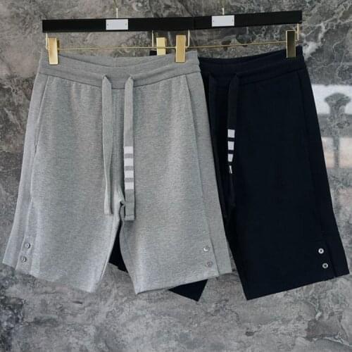2021 Fashion TB THOM Brand Casual Shorts Men Summer Cotton Casual Sports Trousers Knee Length Jogger Track Pants Beach Shorts