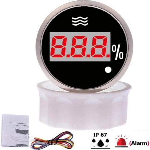52mm Digital Water Level Gauge With Low Level Alarm 0~190 ohm Water Level Gauge for Boat Car fit 9-32V