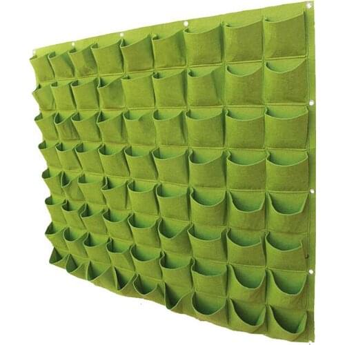 72 Pockets Garden Wall Hanging Planting Bags Green Plant Grow Planter Vertical vegetable Garden Supplies Bags