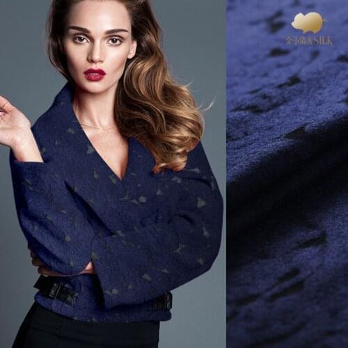 Hollow jacquard wool fabric autumn and winter hollow clothing fabric high - end wool jacquard fabric wholesale wool cloth