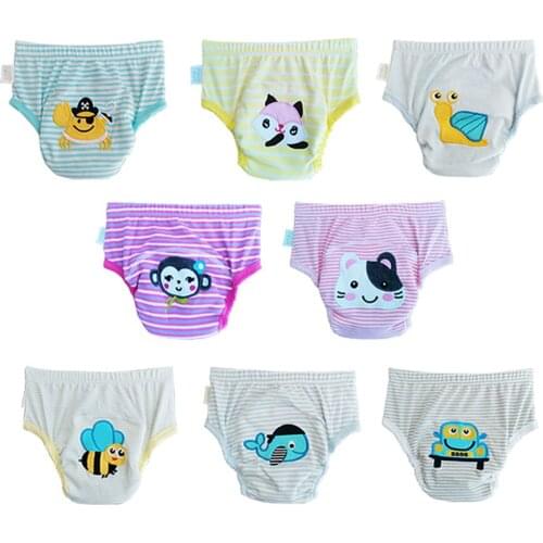 Babyfriend Baby Reusable Washable Kids Waterproof Training Pants Cotton Changing Nappy Panties for Toilet Training Breathable