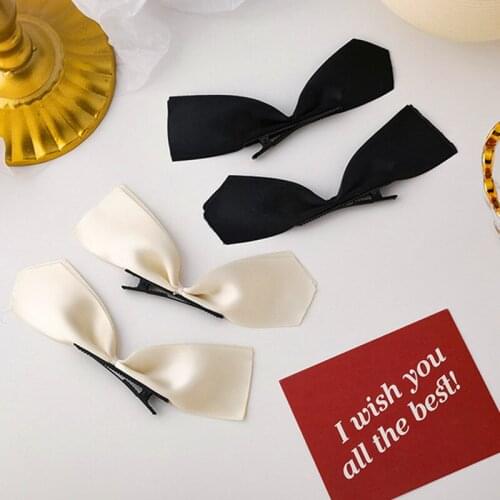 Bowknot hairpin female 2021 new headwear Lovely Cute South Korea half piece side clip hair accessories back White Head hairpins