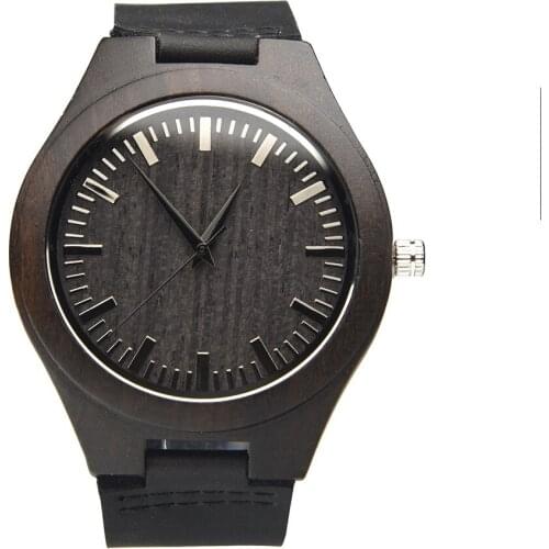 Classic Luxury Leather Strap Mens Wooden and Watch Custom Logo Chronograph Quartz Watch Mens Watch