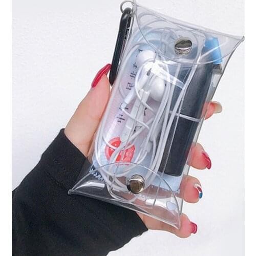 New Transparent PVC Key Wallet Case Chain Ring Pouch Car Keychain Housekeeper Women Coin Bag Mini Lipstick Storage Bag