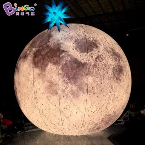 Giant 6 meters inflatable moon with warm lighting for decoration / blow up moon model balloons toys