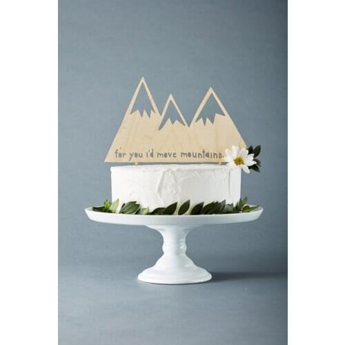 Mountains - Rustic Wooden Wedding Decor - Custom Wedding Cake Topper -Personalized Wedding Cake Topper - Lasercut Cake Topper