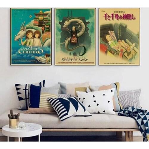 Canvas Pictures Home Decor Painting Wall Art Hd Printed Spirited Away Hayao Miyazaki Movie Modular Nordic Poster For Living Room
