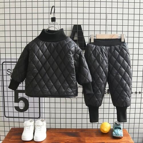 Kids Baby 2PCS Clothes Set Boys Girls Winter Thicken Velvet Turtleneck Pullover Tops+Harem Pants Suits Children Casual Outfits