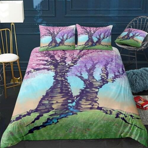 Blossoming thoughts Quilt Cover Pillowcase 3Piece Comforter Bedding Set With Pillow Case Single Double Duvet Cover Home Decora