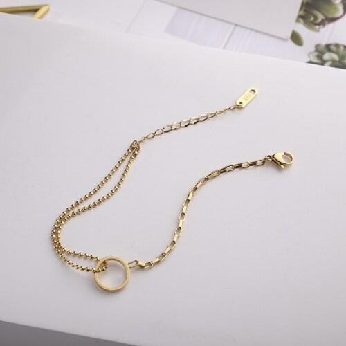Circular Bracelet Titanium Steel rose gold color high Quality Bracelet Jewelry drop shipping