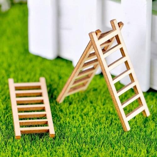 Mini Micro landscape ornaments Wooden staircase Stairs Corridor Succulent potted plants ornaments DIY handmade plant decoration