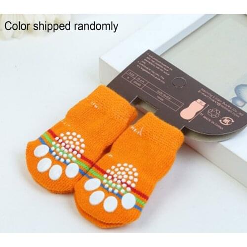 Fashion Cartoon Cute Pet Socks Soft Comfortable Cotton Knits Socks Shoes Anti-slip Socks for Dogs Thick Warm Boot Socks S/ M /L