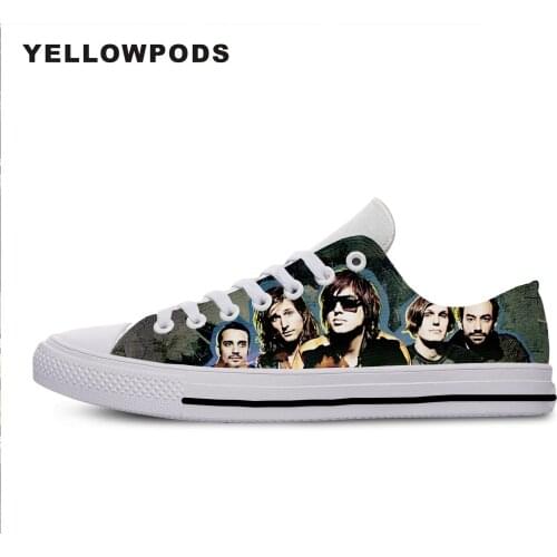 Mens Shoes Casual New Fashion The Strokes Men/women Indie Rock Band Casual Music Rock Shoes Customized White Brand Shoes