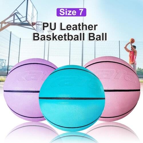 Outdoor Indoor Size7 PU Leather Basketball Ball Training Basketball with Pump Air Needle Net Bag Blue Customization Gift Box Set