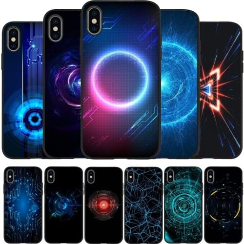 Funny The Geometry Of The Technological Wind Black TPU Soft Phone Case For iPhone 11 12 Pro X XR XS MAX 5 6 7 8 Plus SE 2020