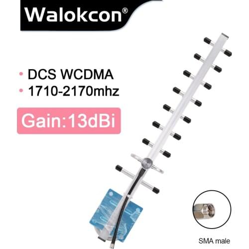 13dBi Outdoor Yagi Antenna Work For GSM LTE 1800 3G WCDMA PCS 1900 1710-2700mhz 2G 3G 4G SMA External Antenna Signal Booster