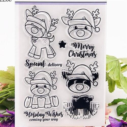 PANFELOU Cute moose Transparent Clear Silicone Stamp/Seal for DIY scrapbooking/photo album Decorative clear stamp sheets