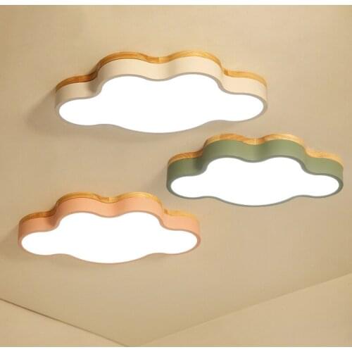 Nordic style childrens room cloud ceiling lamp led log macaron room ceiling lamp girl bedroom lamp