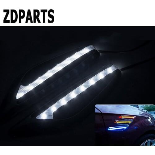 ZDPARTS 2X Car Fender Side Air Vent Trim Warning LED Stickers For Ford Focus 2 3 Fiesta Mondeo Kuga Kia Rio Ceed Sportage 2017