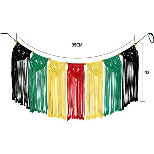 Rainbow Hollow Tapestry for Hotel Farmhouse Cafe Gazebo Retro Crochet Knitting Hand Woven Macrame Door Partition Decoration