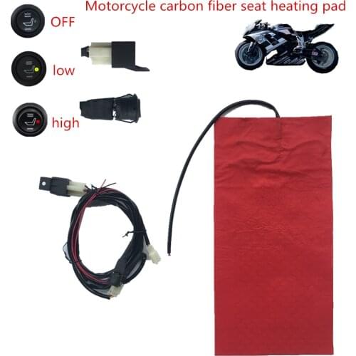 Motorcycle seat heated Carbon Fiber Waterproof Seat Heating interior cushion Thermostatic seat warm Switch for Universal