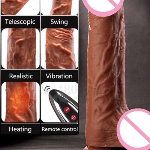 Radio-controlled Telescopic Swing Big Dildos Female Masturbation Huge Dildo Realistic Penis Vibrator Adult Sex Toys For Women