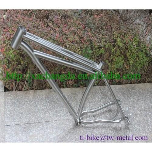Titanium fat bike frame with Rohloff Sliding Dropouts, customized titanium double top tube bike frame, best titanium fat frame