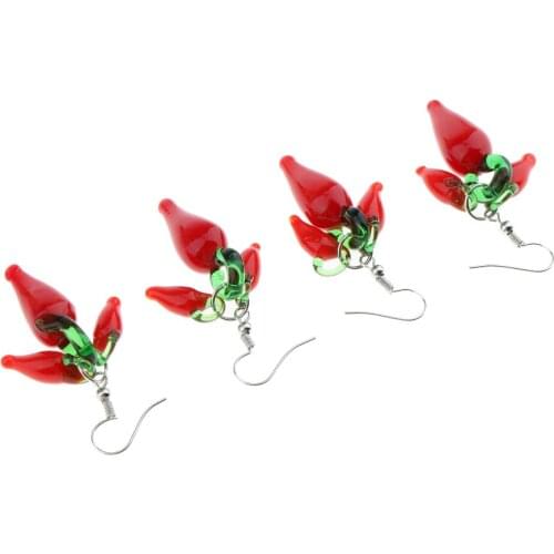 2 Pairs Of Hot Chili Pepper Earrings Statement Earrings Fashion Lady 55mm