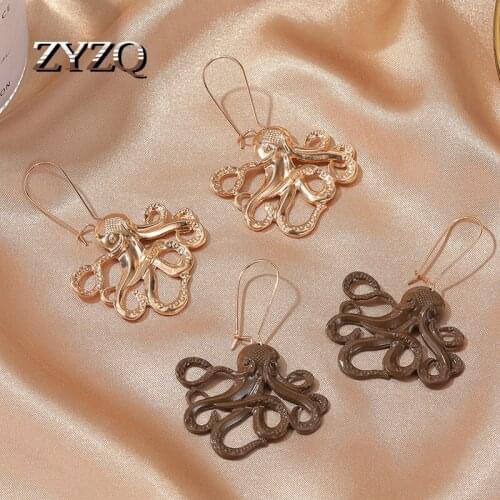 ZYZQ Neogoth Big Octopus Drop Earrings Punk Ocean Octopus Animal Dangle Earrings For Women Gift Halloween Brincos Jewelry