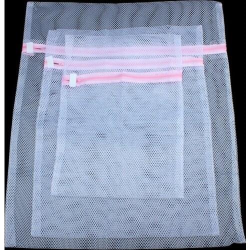 1Set X Zipped Laundry Washing Bag storage for Underwear Clothes women Bra Socks Laundry Washing Machine Net Mesh Bag 3 In1