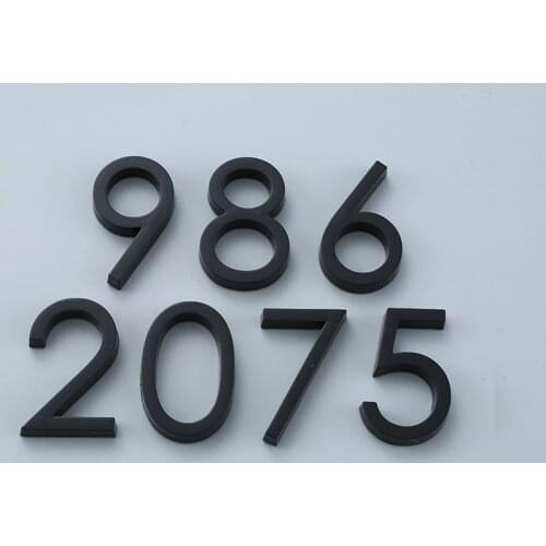 1PCS Black Glossy Door Number Sticker Self Adhesive House Number Sign for Apartment Hotel Office Room Address Number Door Plate