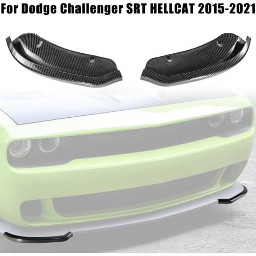 2Pcs Carbon Fiber Front Bumper Lip Splitter Protector for Dodge Challenger SRT HELLCAT 2015-2021 Left Right Bumper Air Diffuser