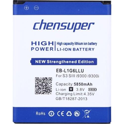 5850mAh EB-L1G6LLU EB535163LU Battery for Samsung S3 i9300 i747 i9308 i9305 i879 i9060 i9301 i9118 i9082 i535 i9300 i9308 L710