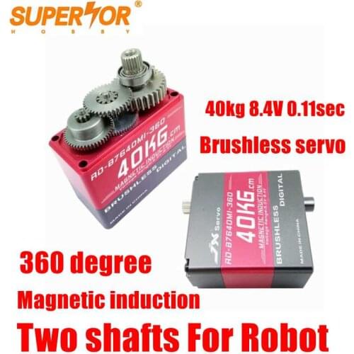 RD-B7640MI-360 JX 40kg 8.4V 0.11sec brushless servo 360 degree Magnetic induction full CNC two shafts Robot mechanical arm