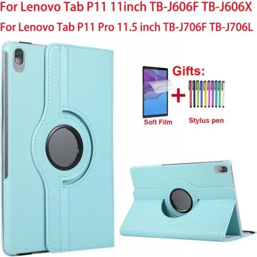 360 Degree Rotating Tablet Case For Lenovo Tab P11 Cover 11 inch TB-J606F TB-J606X P11 Pro Case 11.5 inch TB-J706F TB-J706L Capa