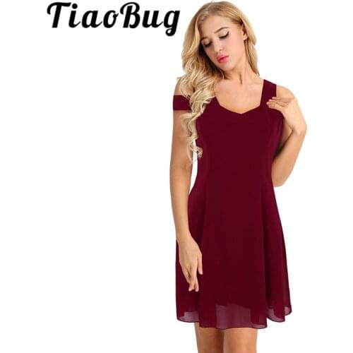 Tiaobug Elegant Women Ladies Vintage Off Shoulder Chiffon Bridesmaid Dress Wedding Summer Formal Party Prom Bridal Dresses