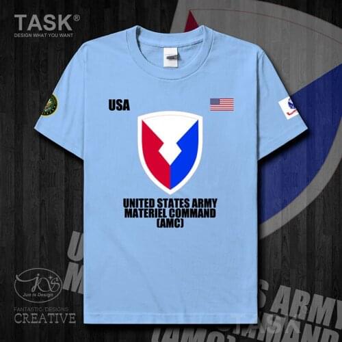 US Army Material Command AMC Tactical Military country Short sleeve t-shirt new Tops t shirt mens summer cotton Casual Solid tee