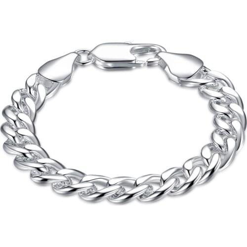 BABYLLNT 925 Silver Classic Sideways Bracelet Lobster Clasp Bracelet For Woman Men Charm Wedding Engagement Fashion Party Charmi