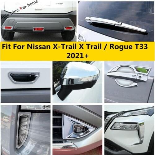 For Nissan X-Trail X Trail / Rogue T33 2021 2022 Window Wiper Mirror Handle Bowl Front Rear Fog Light Cover Kit Trim Accessories