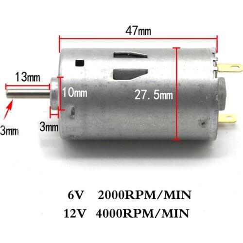 Circular shaft 395 motor High torque 6V 2000PRM 12V 4000RPM DC micro motor high torque model DIY iron back cover motor